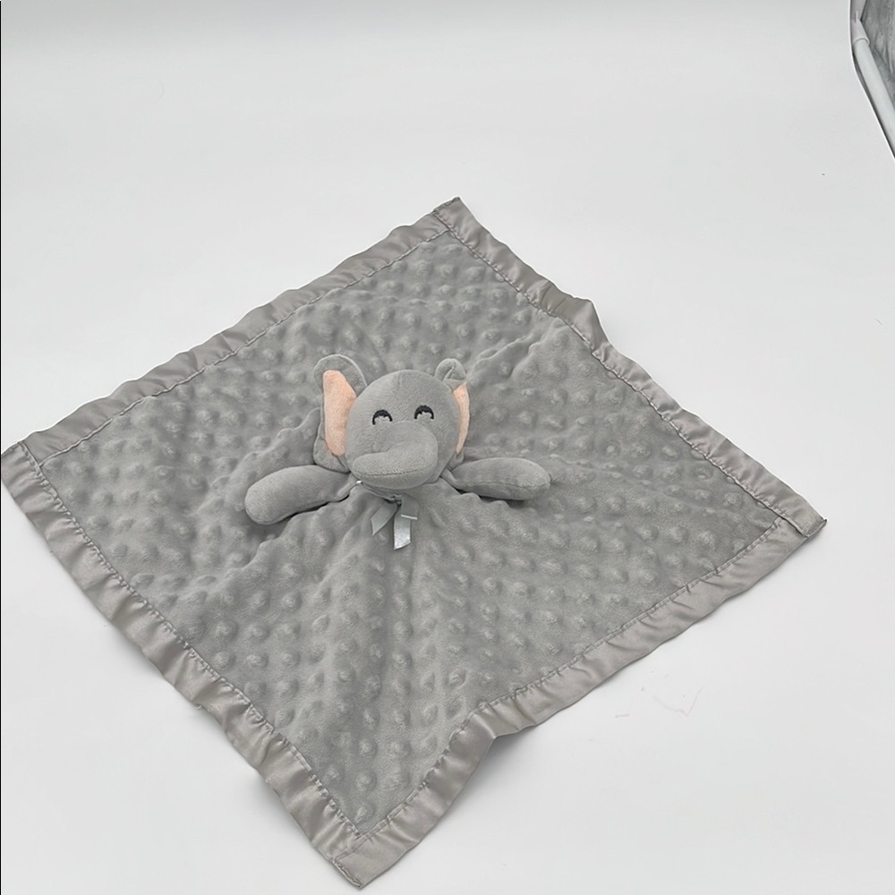 Carters Lovey Elephant Grey Nunu Waffle Silky Edge Blanket